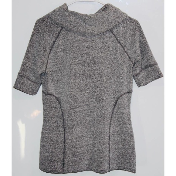 Womens Athleta Coronada Cowl Neck Top Gray Athletic Short Sleeve Shirt Sweater S - Picture 2 of 2